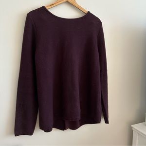 Market & Spruce | Burgundy Mixed Material Sweater